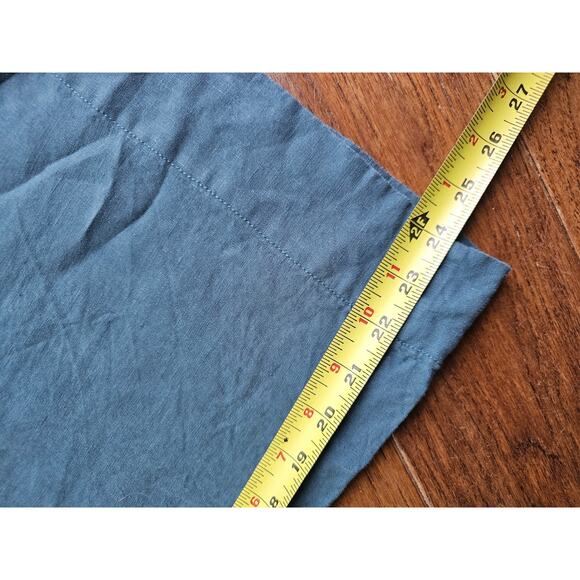 Athleta Women's 14 Playa Linen Borealis Turquoise Wide Leg Crop Pants Resortwear - Picture 4 of 8